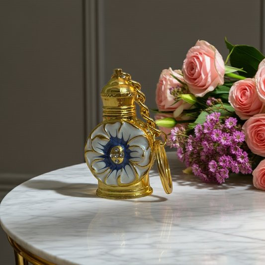 Blue Petal Attar Bottle Keychain – 3 ml (Limited Edition)