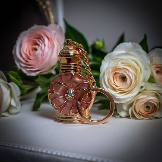 Pink Petal Attar Bottle Keychain – 3 ml (Limited Edition)